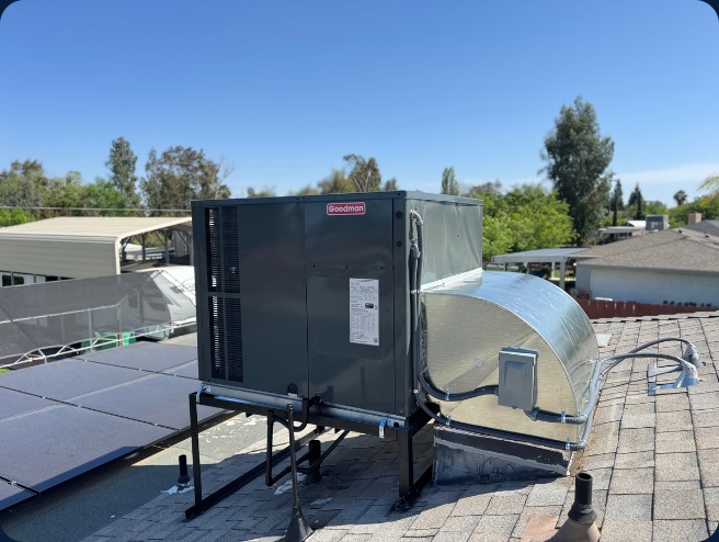 Completed rooftop HVAC installation